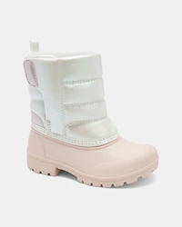 Girls Snow Boots - Pink/White