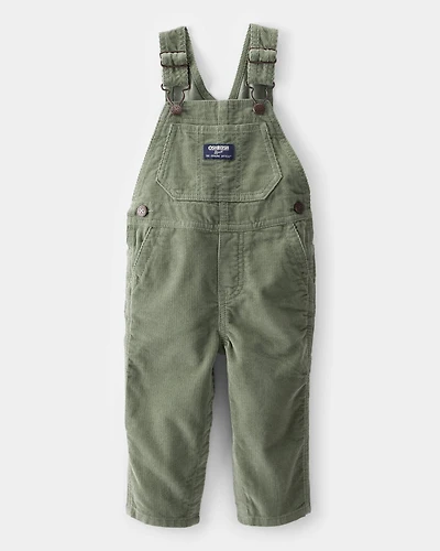 Baby Neutral Solid Corduroy Overalls - Green