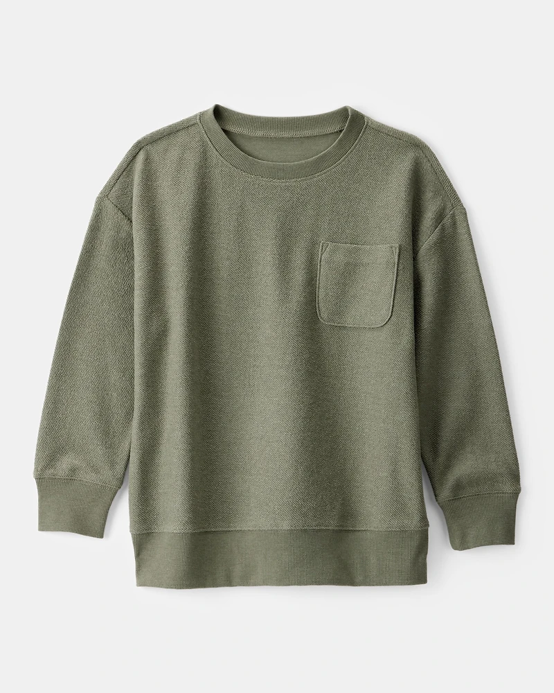 Boys French Terry Pullover Sweatshirt - Green