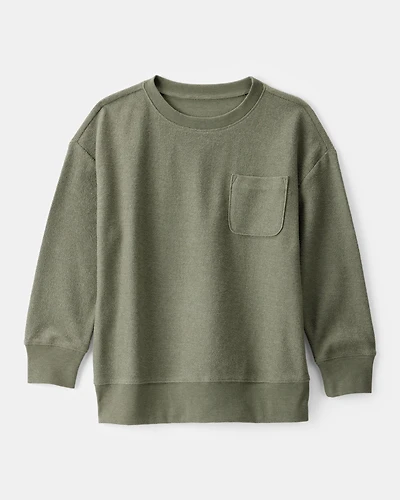 Boys French Terry Pullover Sweatshirt - Green