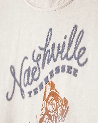 Girls Nashville Western Cotton Long-Sleeve Pullover Sweatshirt - Ivory