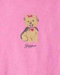 Girls Dog Long-Sleeve Graphic Tee - Pink