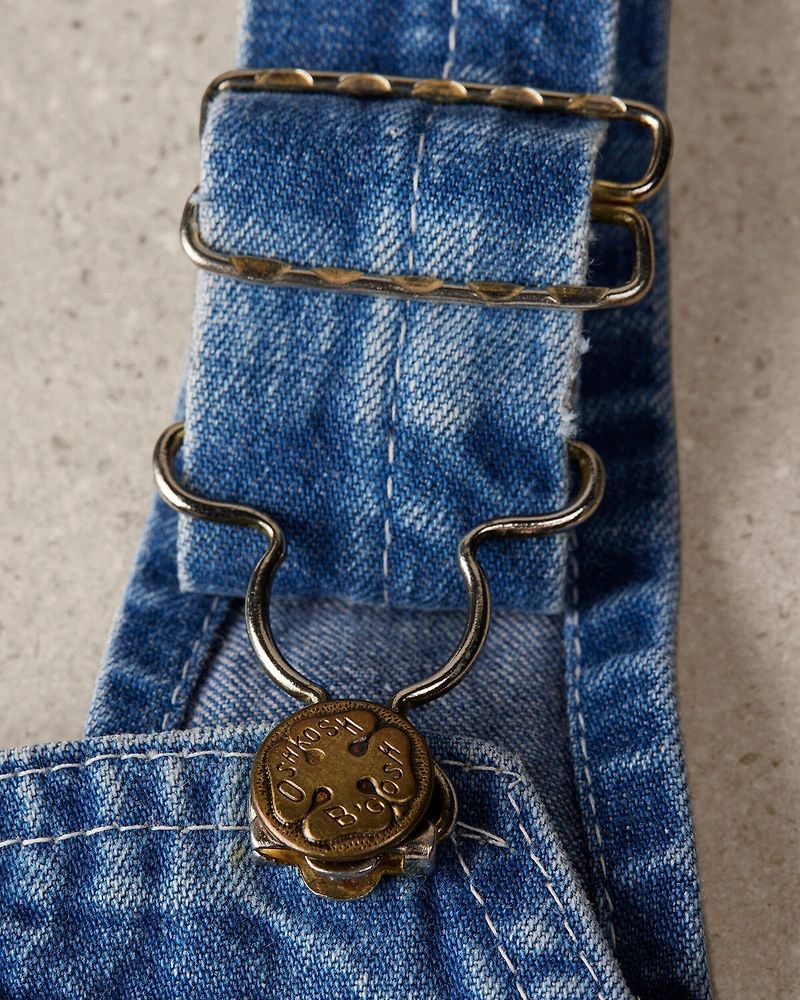 Toddler 3T Vintage Medium Wash Denim Overalls from the OshKosh Archive Release, circa 1980s