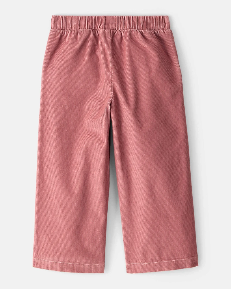 Toddler Girl Cotton Wide-Leg Pants - Pink