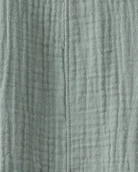 Toddler Organic Cotton Gauze Shortalls Green