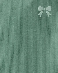 Kid Bow Embroidered Long-Sleeve Tee - Green