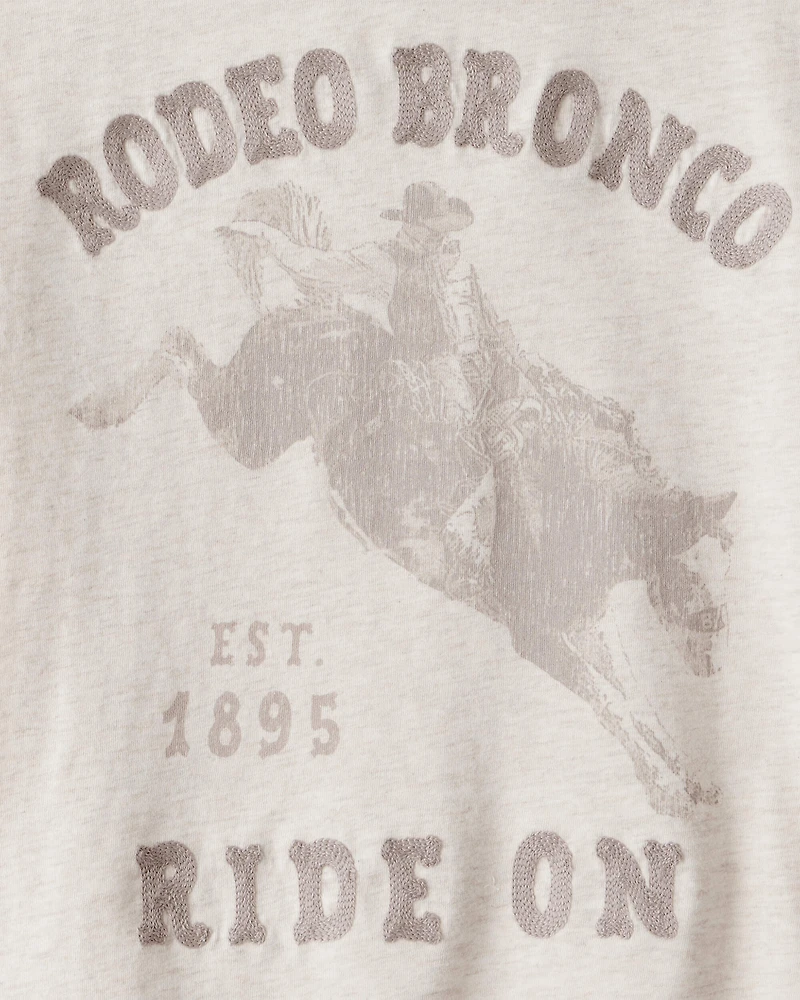 Boys Western Rodeo Short-Sleeve Graphic Tee - Ivory