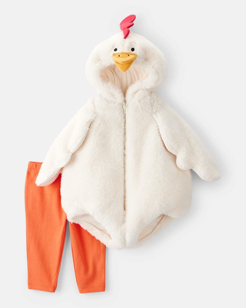 Baby 2-Piece Chicken Halloween Costume - White/Orange