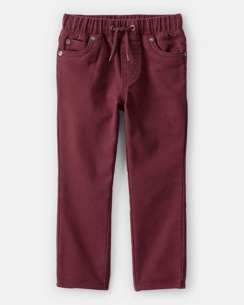 Toddler Boy Pull-On Slim Fit Pants - Red
