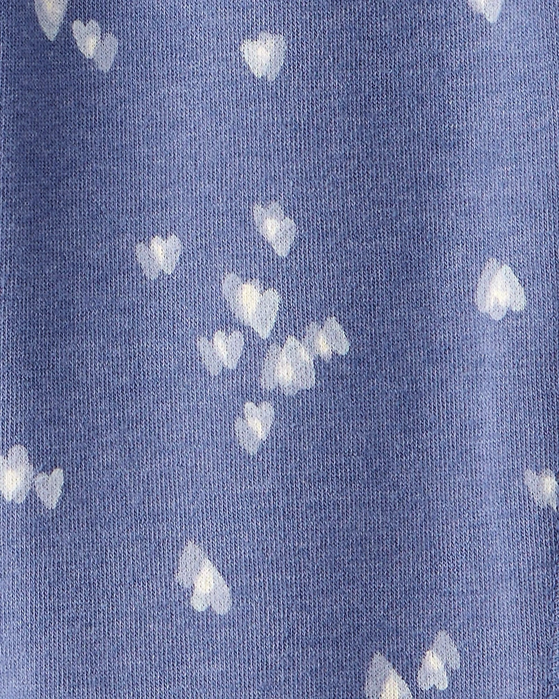 Girls Floral Print DayDream Fleece Drawstring Joggers - Navy