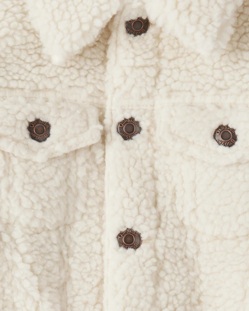 Toddler Boy Sherpa Long-Sleeve Jacket - Cream