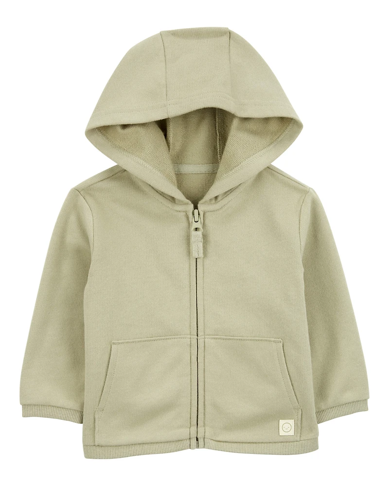 Baby Zip-Up French Terry Hoodie - Green