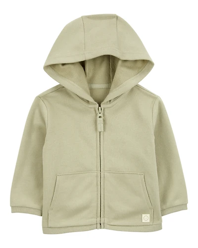 Baby Zip-Up French Terry Hoodie - Green