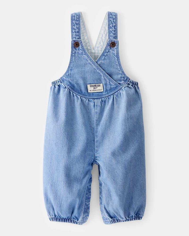 Baby  Vintage Inspired Chambray V-Neck Overalls - Nostalgia Wash