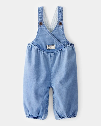 Baby  Vintage Inspired Chambray V-Neck Overalls - Nostalgia Wash