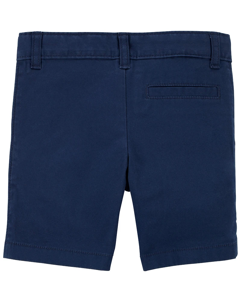 Toddler Blue Flat-Front Shorts