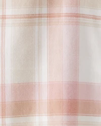 Girls Plaid Long-Sleeve Button-Down - Ivory
