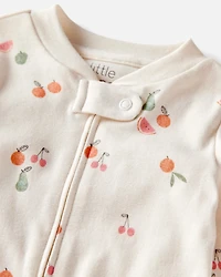 Baby Organic Cotton Fruit-Print Sleep & Play Pajamas