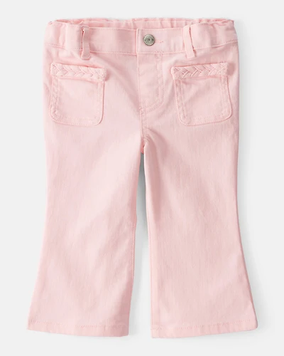 Baby Girl Cotton Flare Pants - Pink