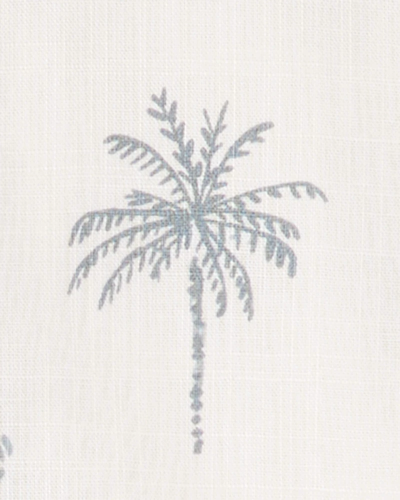 Baby Boy 2-Piece Palm Tree Print Short Set - Ivory/Blue