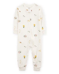 Baby Tropical Print PurelySoft Footless 1-Piece Pajamas - Ivory