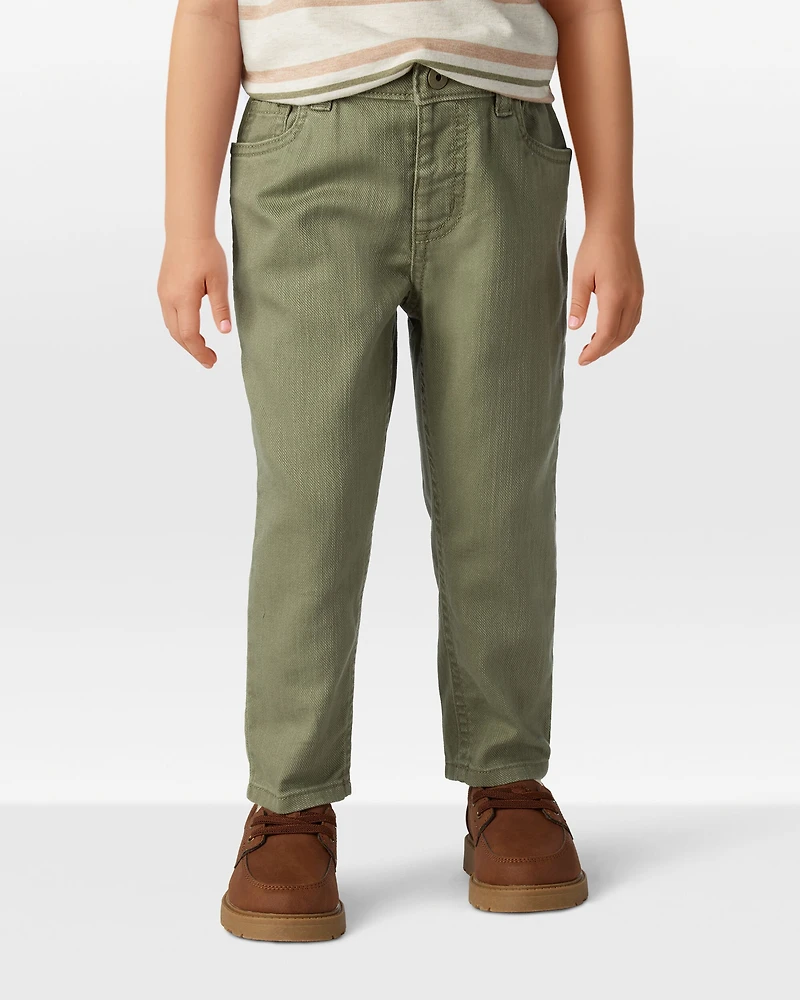 Toddler Boy Tapered 100% Cotton Twill Pants