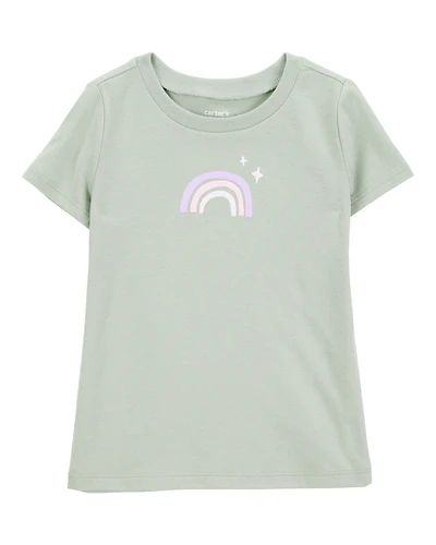 Toddler Girl Rainbow Short-Sleeve Graphic Tee - Olive