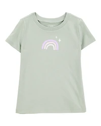 Toddler Girl Rainbow Short-Sleeve Graphic Tee - Olive