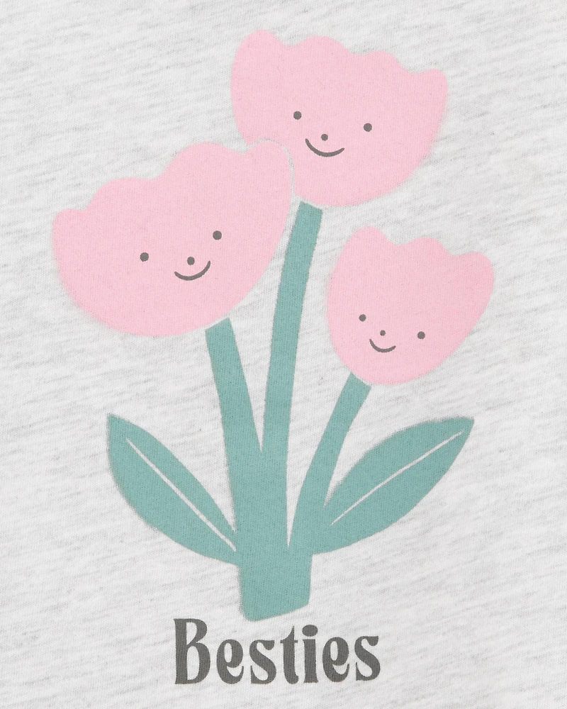 Toddler Besties Short-Sleeve Graphic Tee - Grey