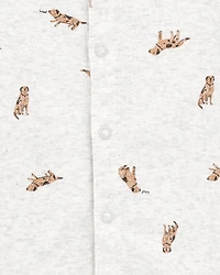 Baby Boy Dog Short-Sleeve Romper - Grey