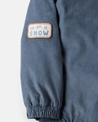 Toddler Boy Corduroy Sherpa-Hooded Fashion Jacket - Blue