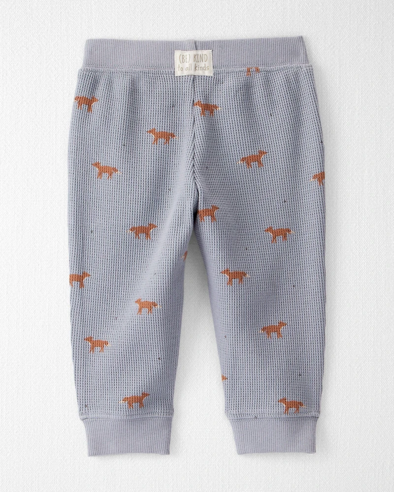 Baby 2-Piece Organic Cotton Waffle Knit Set in Shadow Fox Print