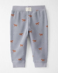 Baby 2-Piece Organic Cotton Waffle Knit Set in Shadow Fox Print