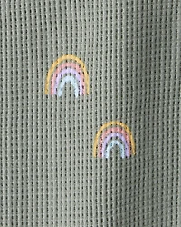 Baby Waffle Knit Sleep & Play Pajamas in Magical Rainbow Print Made with Organic Cotton