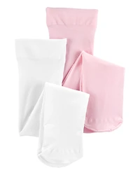Toddler Girl 2-Pack Tights - White/Pink
