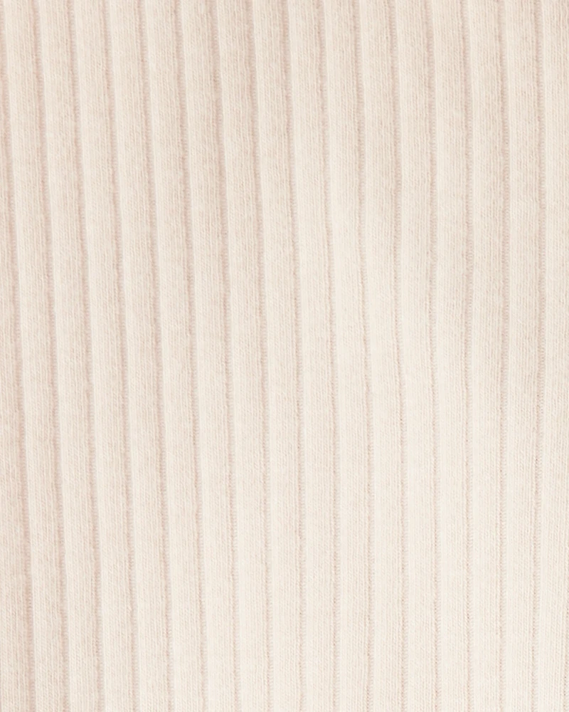 Toddler Girl Cotton Rib Pull-On Stretch Leggings - Cream