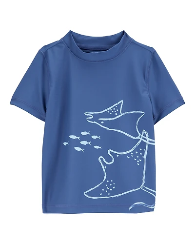 Toddler Boy Stingray Short-Sleeve Rashguard - Navy