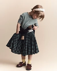 Toddler Striped Long-Sleeve Relaxed Tee - Green/Heather Grey
