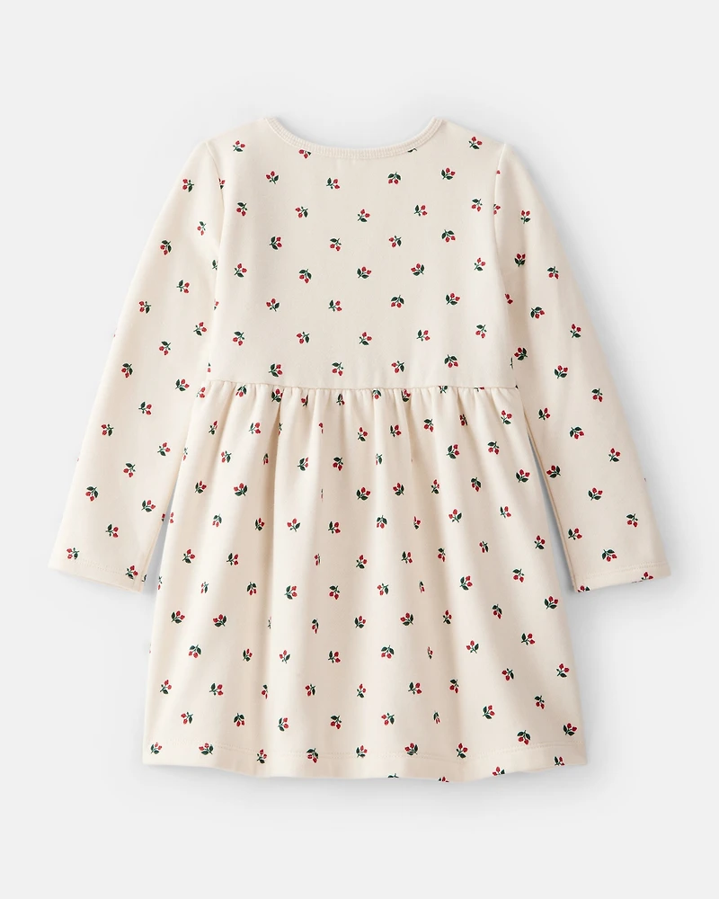 Toddler Girl DayDream Fleece Holly Knit Dress - Cream