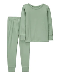 Toddler Solid PurelySoft 2-Piece Pajamas - Green