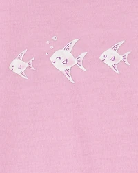 Toddler Girl 2-Piece Angelfish Loose Fit Pajamas - Pink
