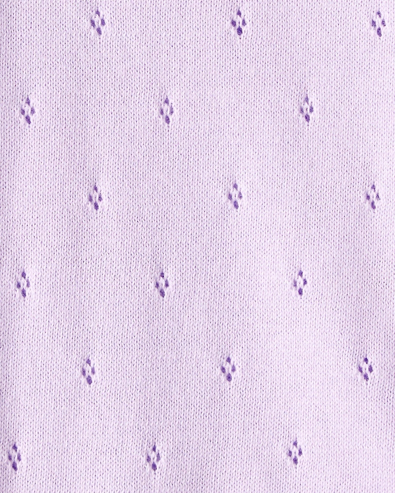 Baby Girl Long-Sleeve Sweater Bodysuit - Purple
