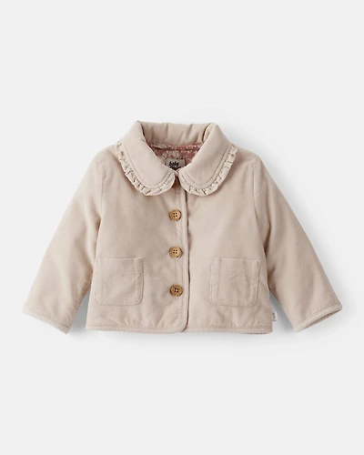 Baby Girl Corduroy Fashion Jacket - Brown
