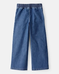 Kid Denim Wide Leg Pants - 70s Blue Wash