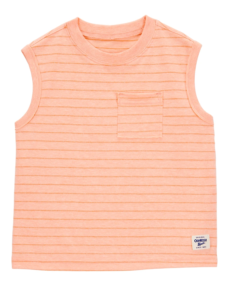 Baby Striped Textured Tank - Orange