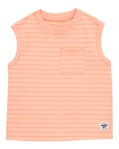 Baby Striped Textured Tank - Orange
