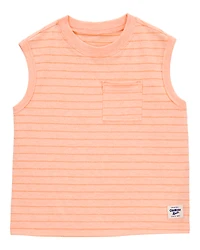 Baby Striped Textured Tank - Orange