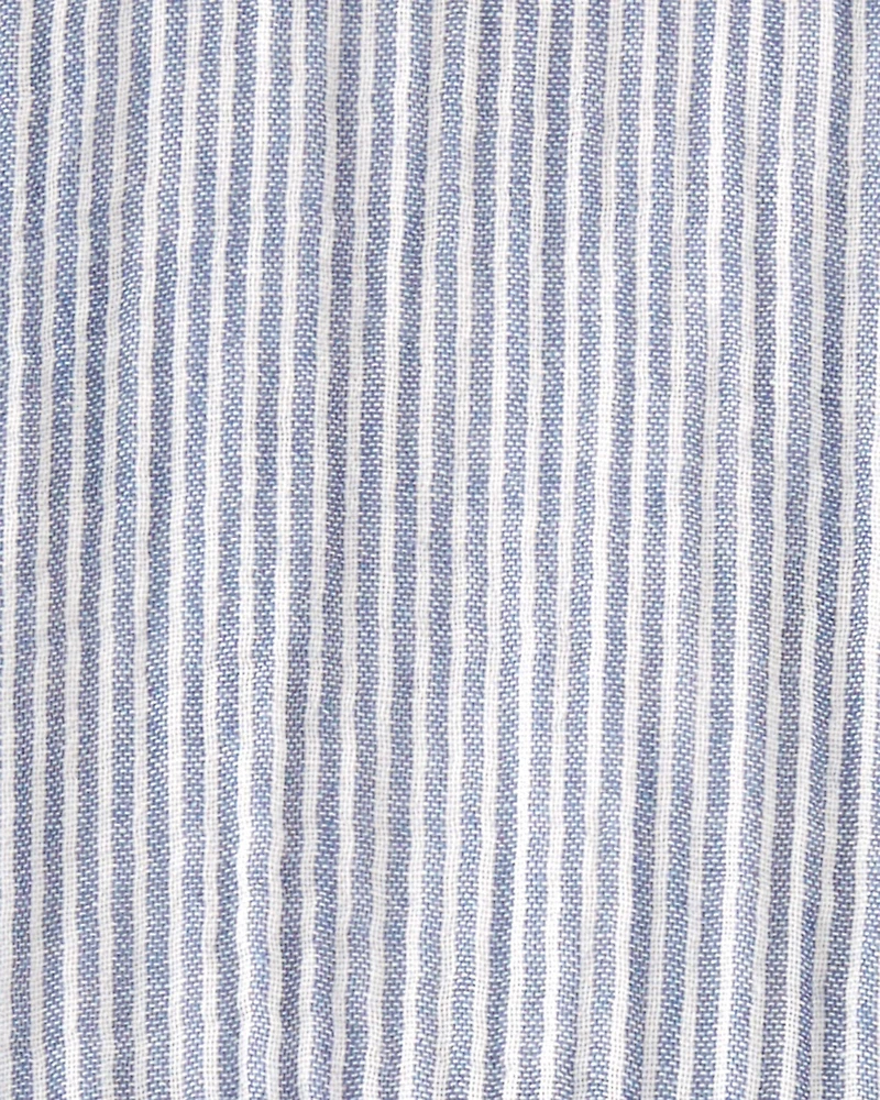 Baby Organic Cotton Striped Button-Front Dress