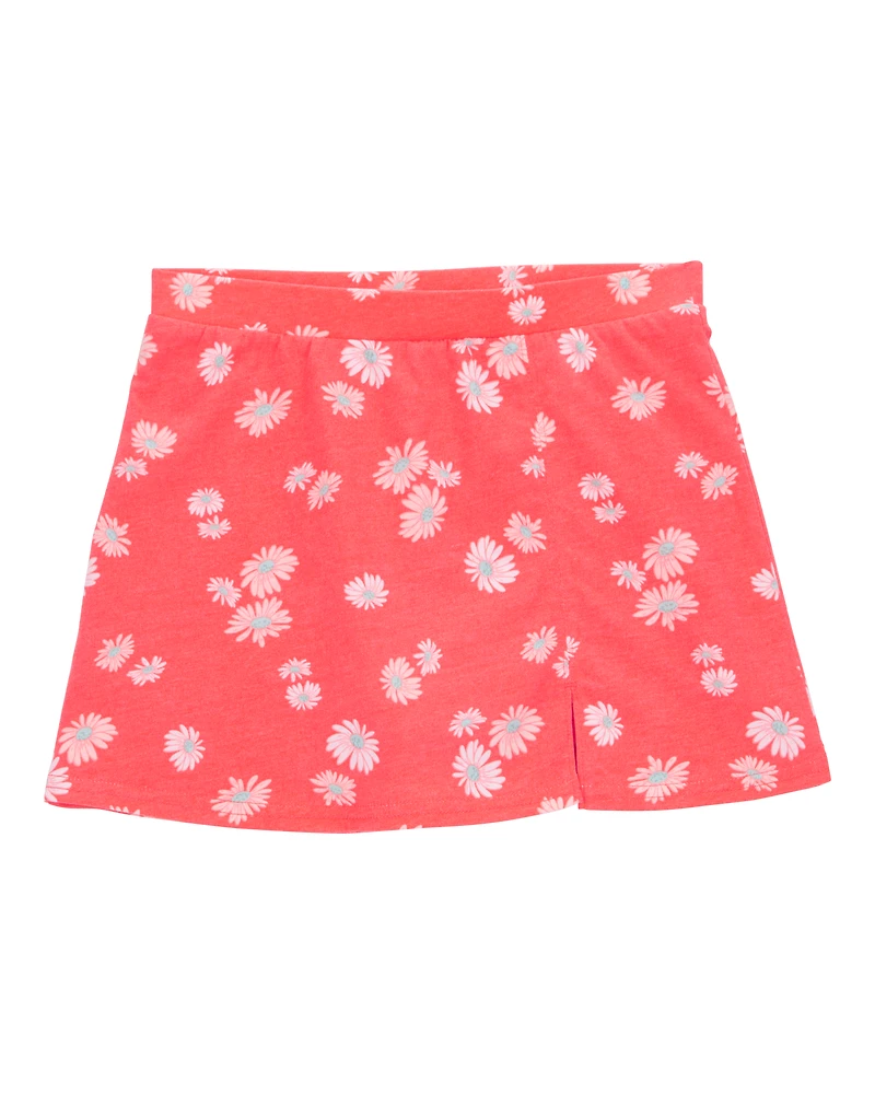 Girls Floral Pull-On Golf Skort - Orange