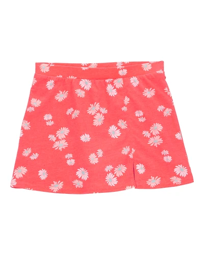 Girls Floral Pull-On Golf Skort - Orange